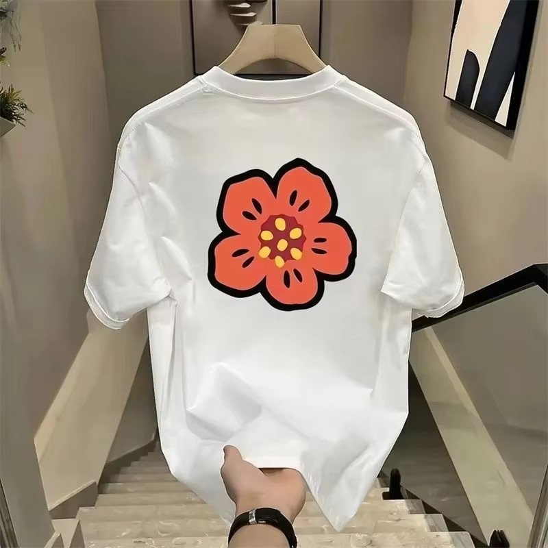 Streetwear Brand Flower - 2026 만화 꽃 티셔츠 남성용 코튼
