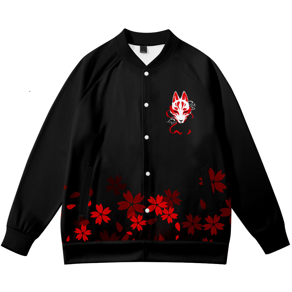 Streetwear Brand Flower - 코트 애니메이션 꽃 여우 3D 프린트