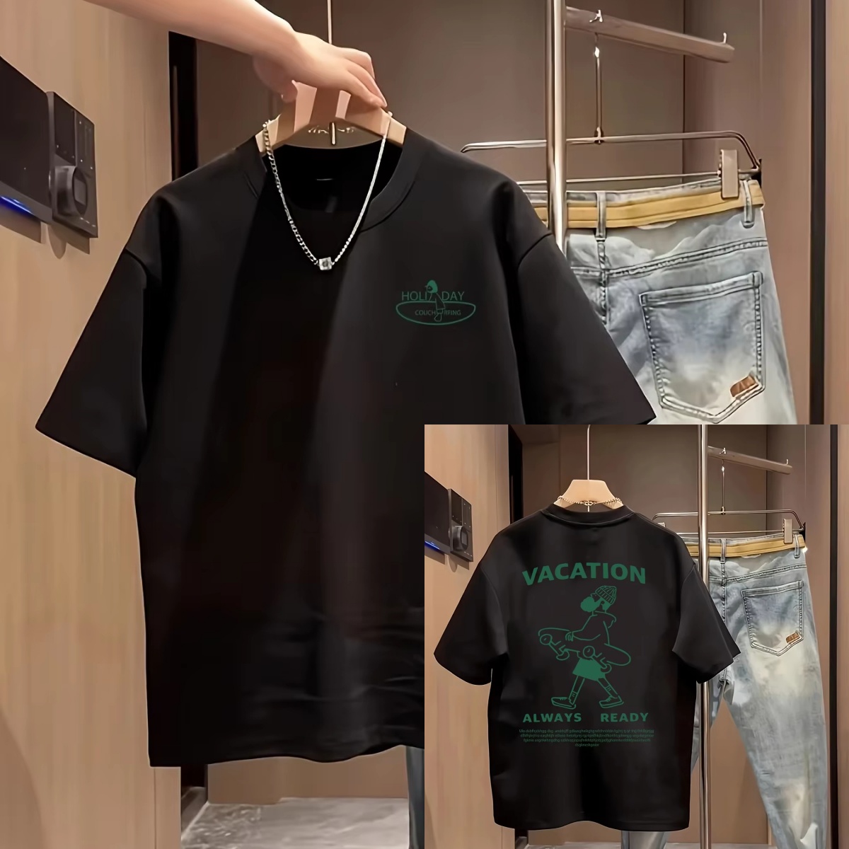 화이트 피규어 & 슬로건 프린트 캐주얼 트렌디 스트리트 - Streetwear Brand Slogans 리뷰 및 가격