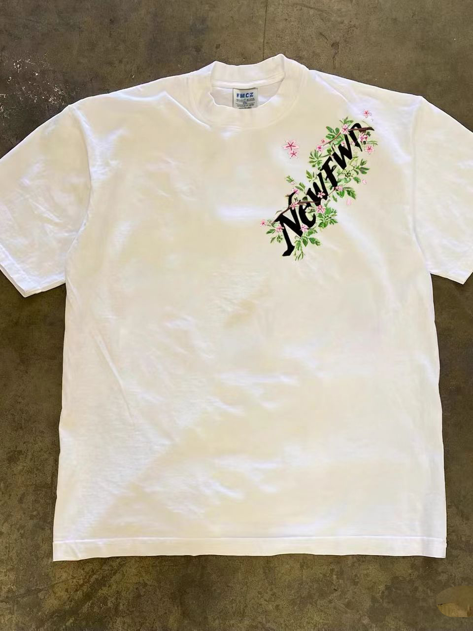 아메리칸 스타일 플로럴 프린트 퓨어 코튼 반팔 티셔츠  - Streetwear Brand Flower 리뷰 및 가격