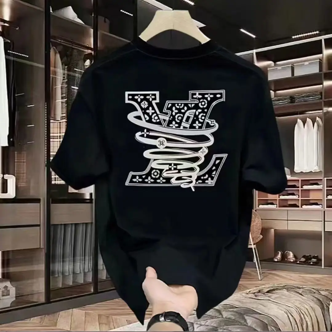 100% 순면 남성용 명품 브랜드 레터 프린트 티셔츠, - Streetwear Clothing Brands 리뷰 및 가격