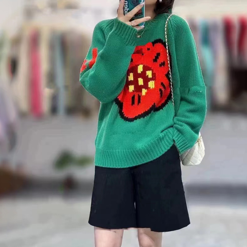 여성용 100% 퓨어 캐시미어 스웨터, 꽃 루즈, 새로 - Streetwear Brand Flower 리뷰 및 가격