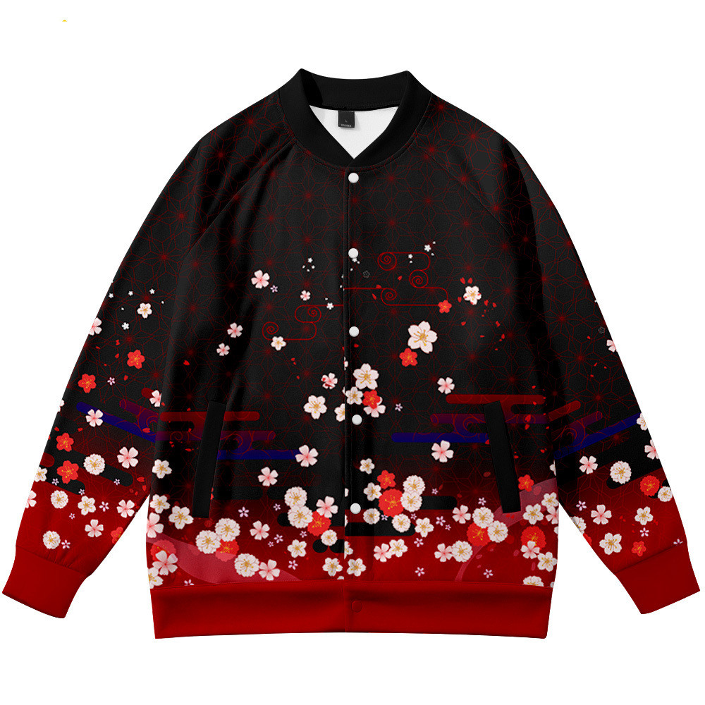 코트 애니메이션 꽃 여우 3D 프린트 스탠드 칼라 재킷 - Streetwear Brand Flower 리뷰 및 가격