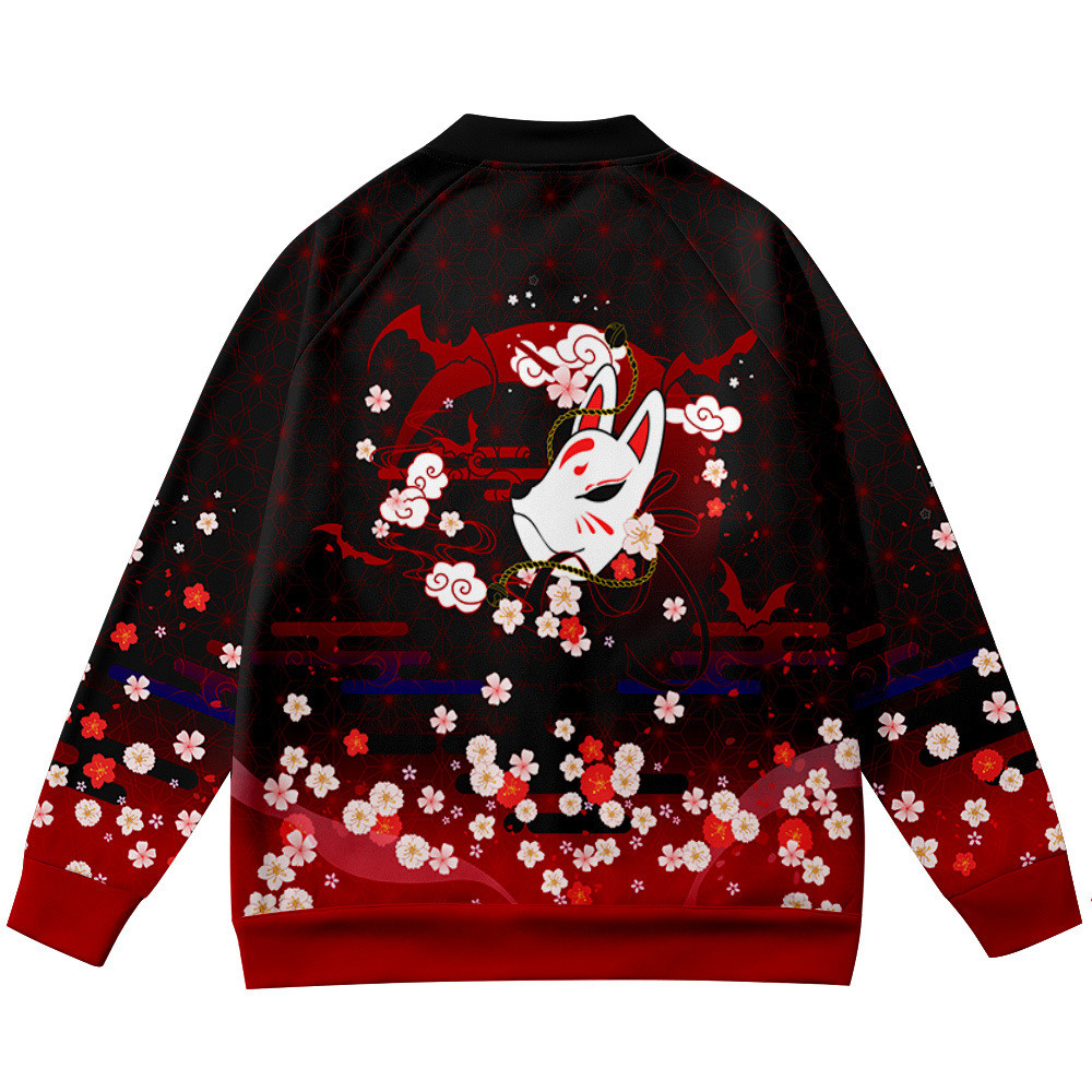 코트 애니메이션 꽃 여우 3D 프린트 스탠드 칼라 재킷 - Streetwear Brand Flower 리뷰 및 가격