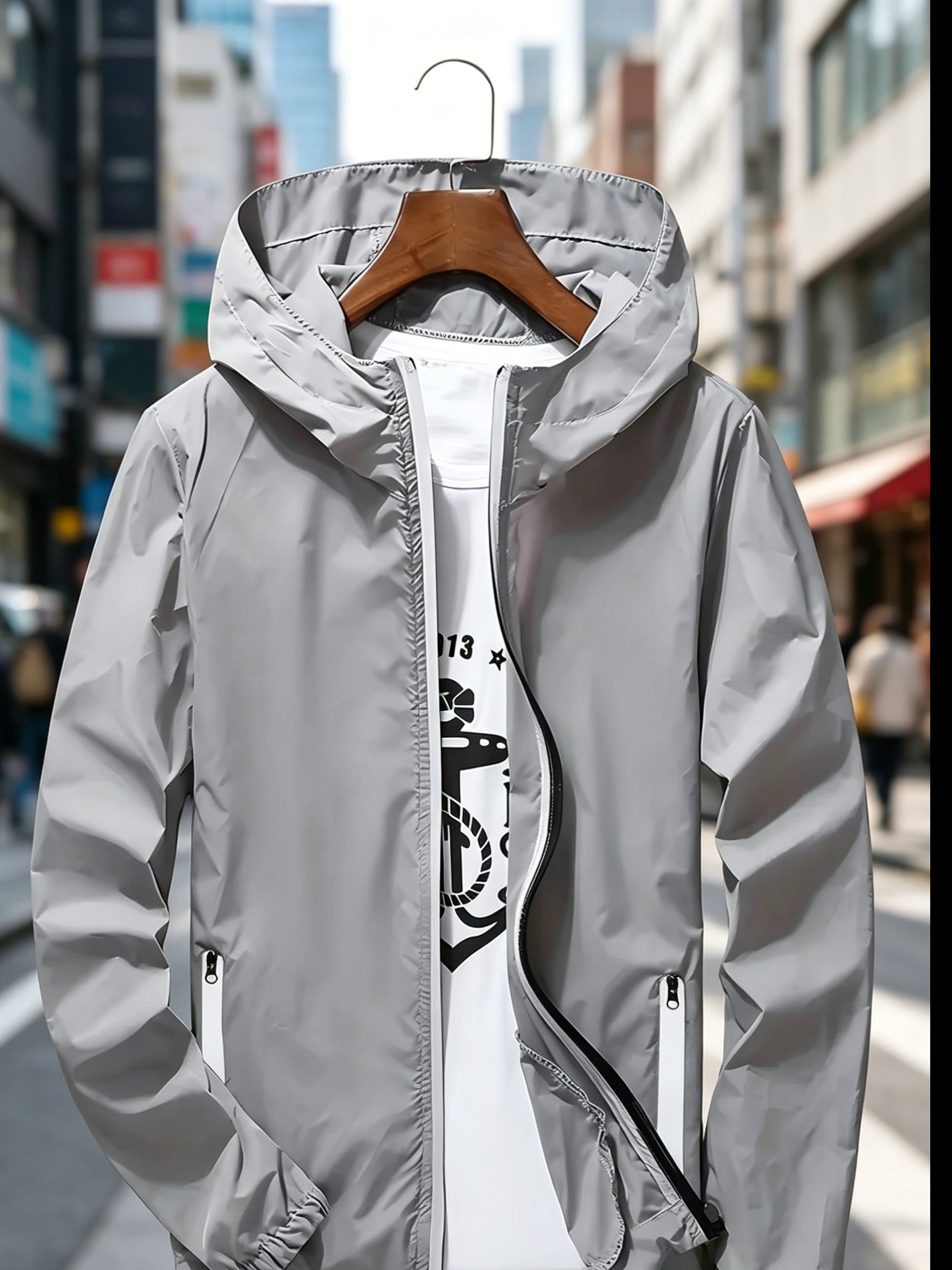 남성용 프리미엄 경량 후드 윈드브레이커, 속건성 풀집  - Streetwear Zipper 리뷰 및 가격